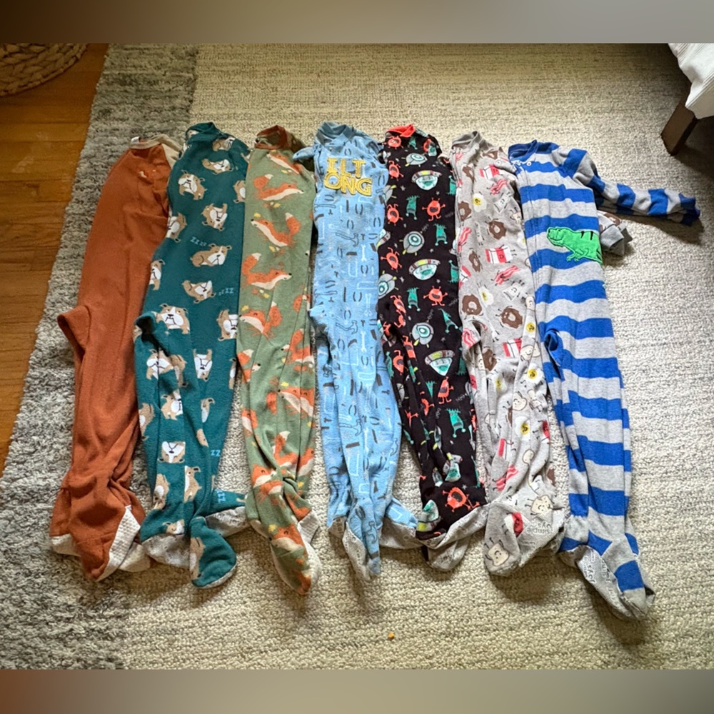 Lot of Toddler Boy Footed Fleece Pajamas 4T